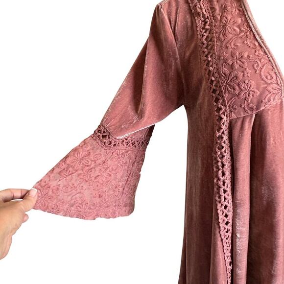 POL Blush Velvet Boho Tunic Dress MCottagecore Fall Layering Fairy Softgirl - Picture 8 of 11